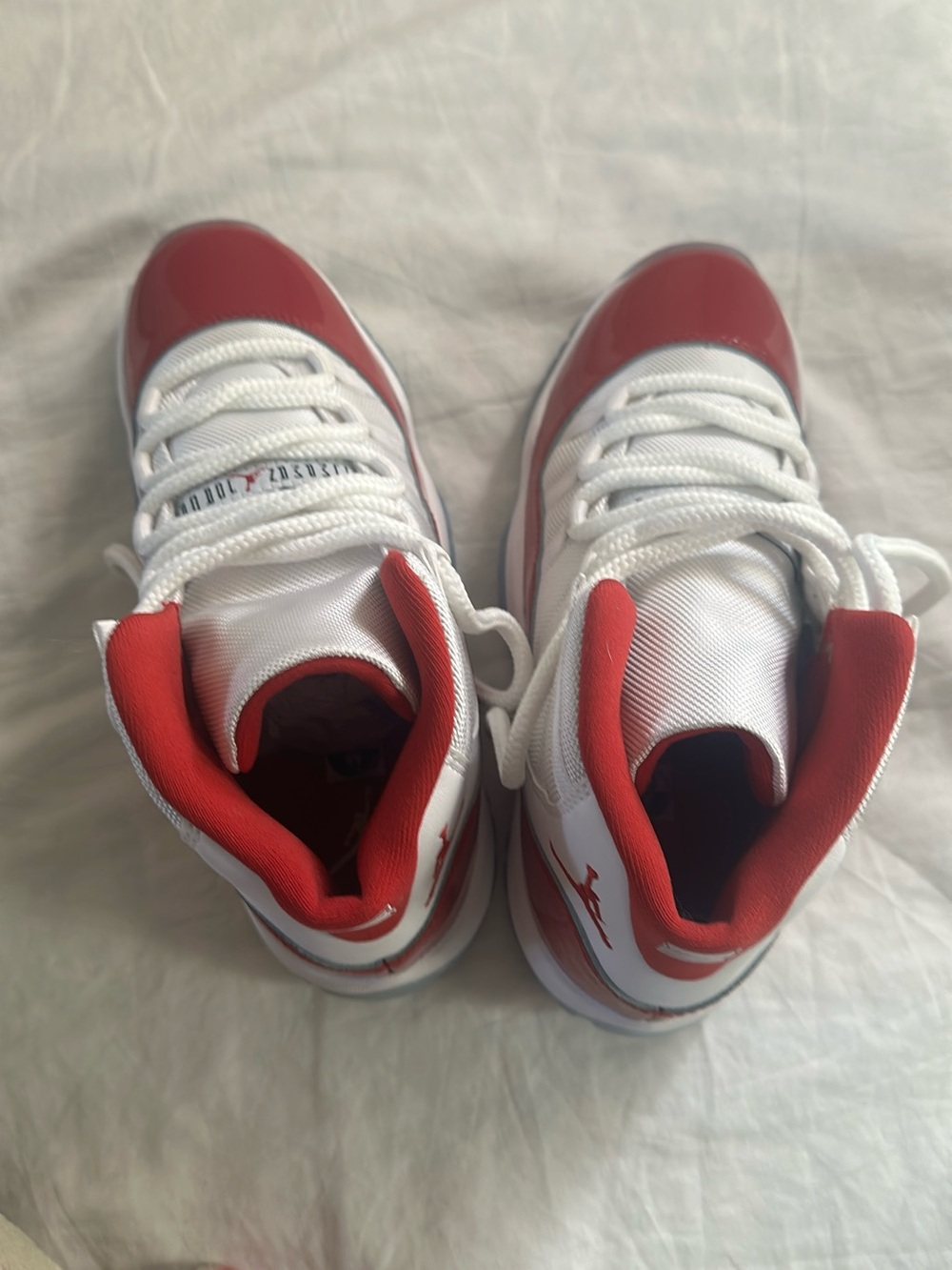 Jordan Kids White and Red High-Top Sneakers